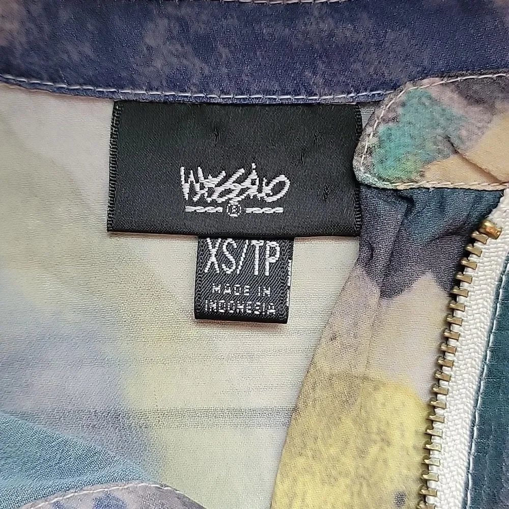 Mossimo sheer blouse watercolor print Women's Size XS